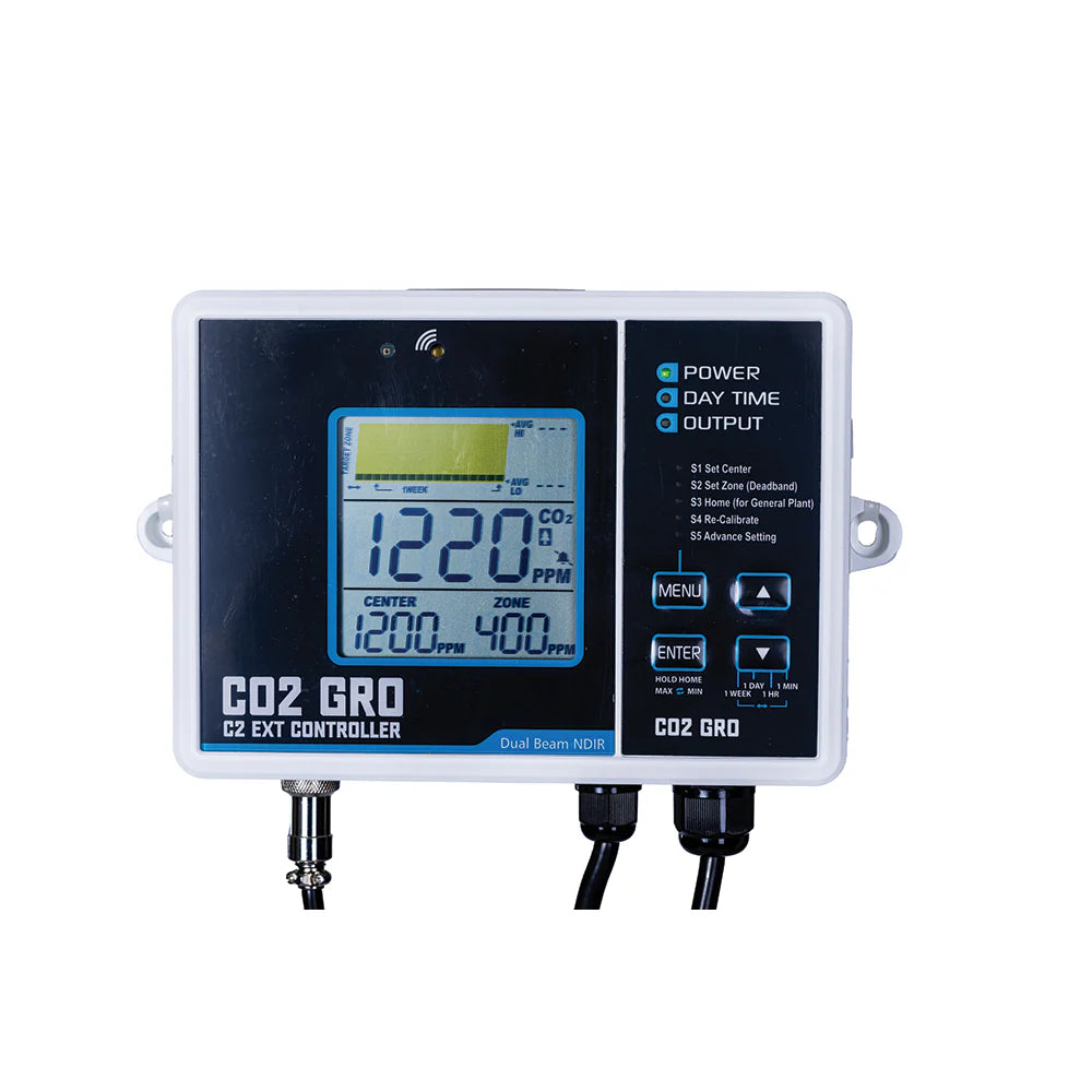 CO2GRO CO2 Controller (C2) - Smart CO2 Monitor & Regulator for Indoor Plants, Hydroponics, and Grow Tents - Perfect for Home Gardening & Commercial Greenhouses