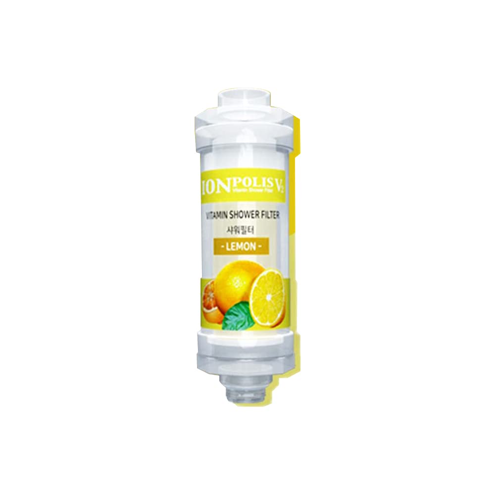 IONPOLIS Vitamin C Shower Filter with Lemon Scent - Removes Chlorine, Rust & Impurities | Softens Water for Healthier Skin & Hair | Perfect for Dry Skin, Eczema & Sensitive Scalp Care