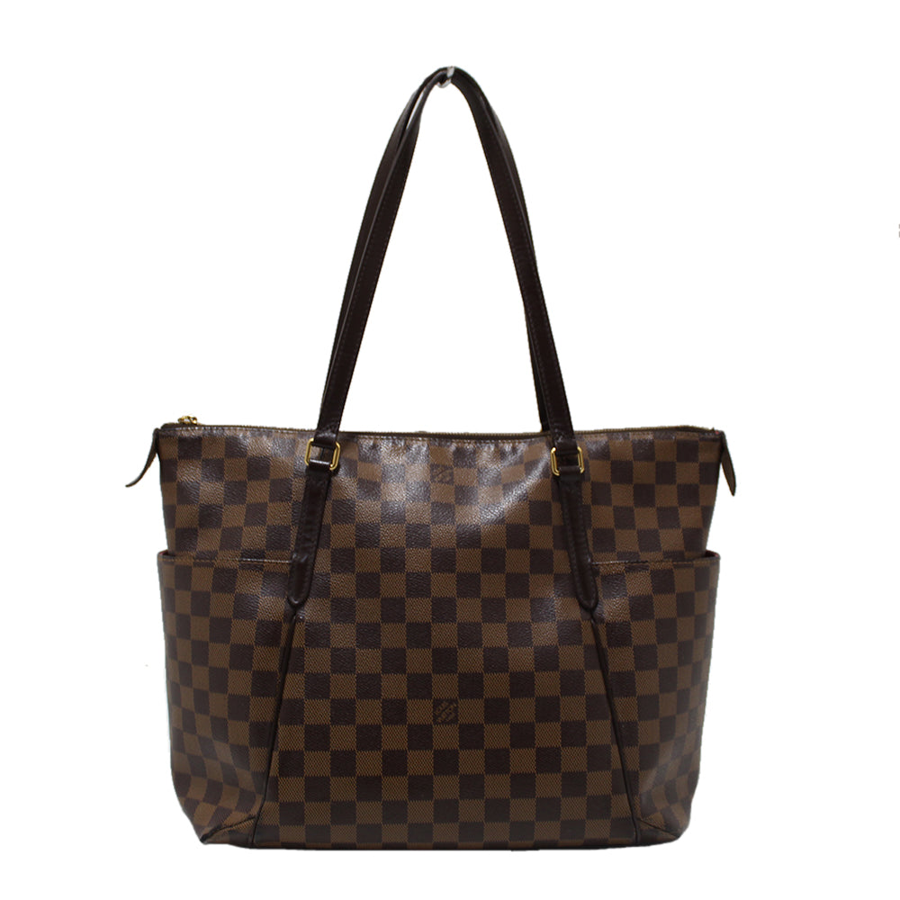 Authentic Louis Vuitton Damier Ebene Canvas Totally MM Shoulder Bag for Women - Luxury Designer Handbag, Spacious Tote with Shoulder Strap - Perfect for Work, Travel & Everyday Use