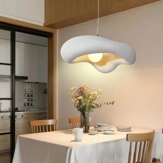 Luddevig Wabi Sabi Organic Nature Mold Pendant Lamp - Handmade Boho Chic Ceiling Light for Living Room, Bedroom & Dining Room Decor