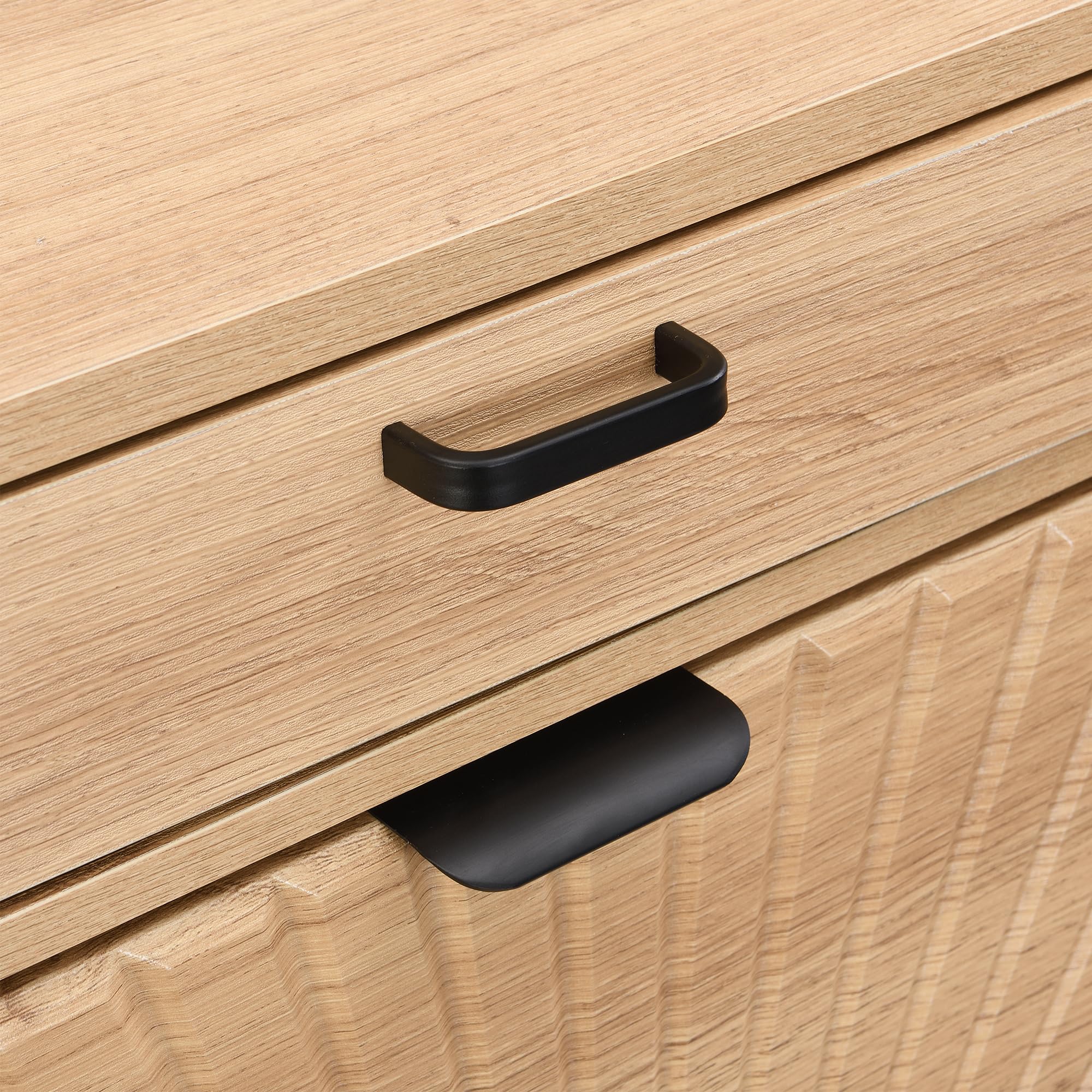 XIAO WEI Shoe Storage Cabinet with 2 Flip Half Moon Doors - Adjustable Shelf Freestanding Shoe Organizer for Entryway, Hallway & Closet (Oak) - Perfect for Small Spaces & Home Organization