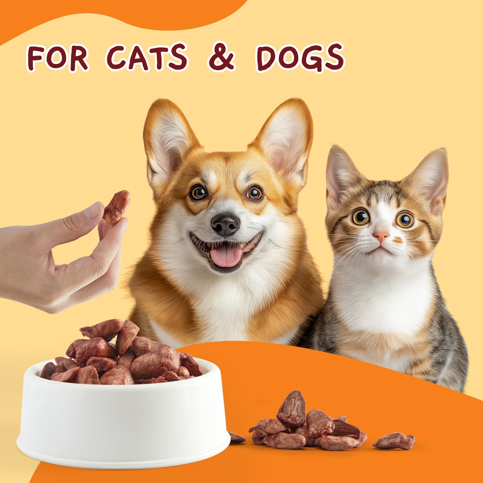 Premium Freeze-Dried Chicken Hearts for Dogs & Cats - Single Ingredient High Protein Pet Treats, Training Rewards & Food Topper (7.76 oz) - Perfect for Training, Bonding & Mealtime Enhancement