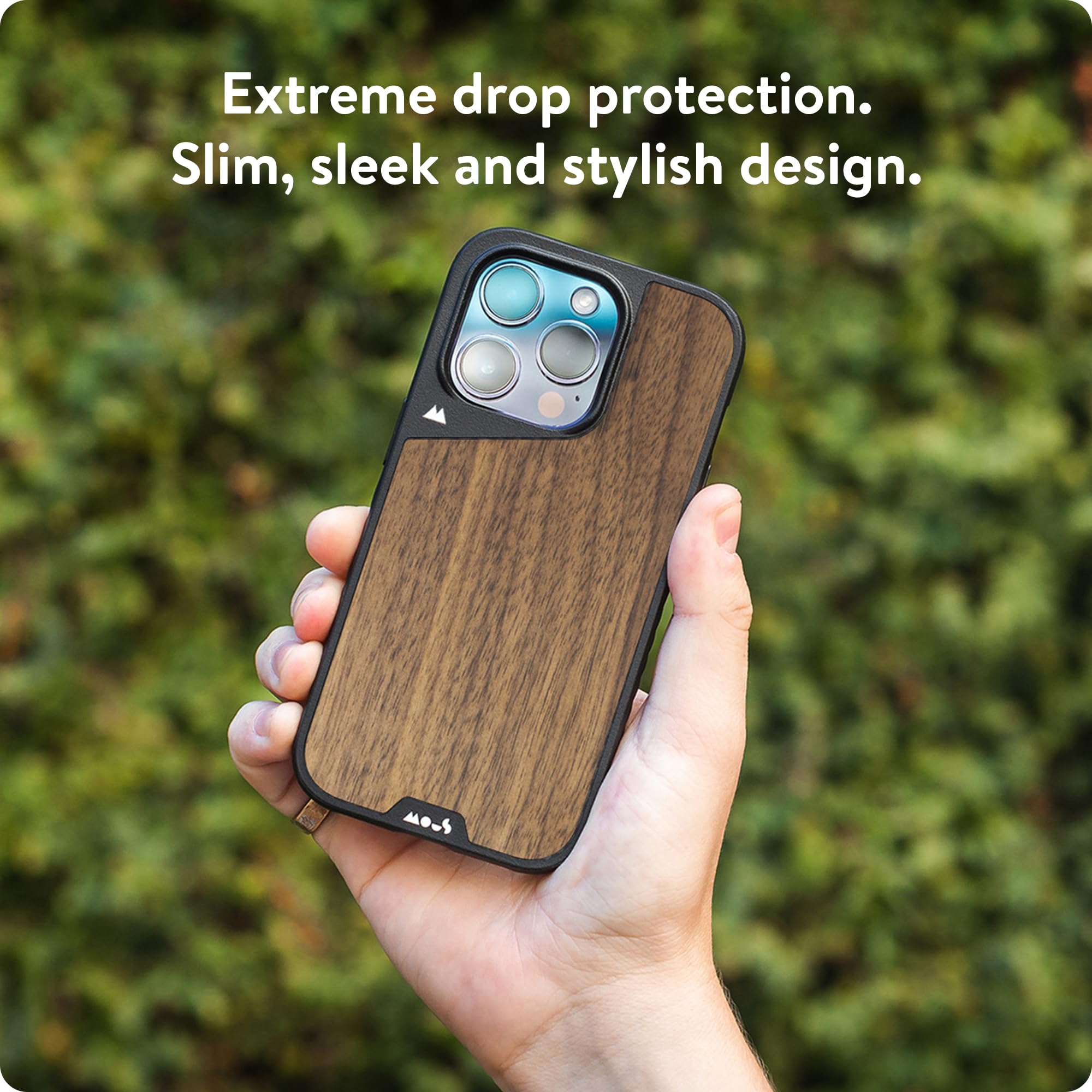 Mous Limitless 5.0 MagSafe Compatible iPhone 15 Pro Max Case - Premium Walnut Wood Protective Cover - Shockproof & Durable Phone Case for Everyday Use, Travel & Outdoor Activities