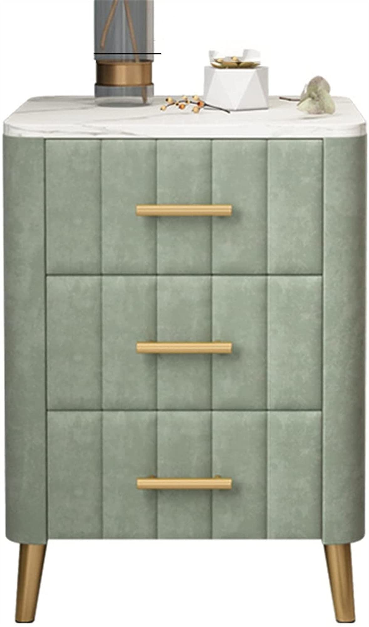 Nordic Luxury Bedside Table - Modern Nightstand for Small Bedrooms (Green)