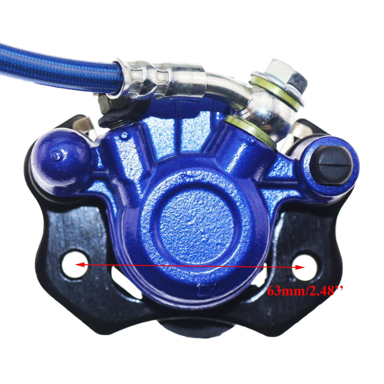 PRO BAT Rear Hydraulic Disc Brake System with Master Cylinder & Caliper - Compatible with 50cc 70cc 90cc 110cc 125cc ATV Quad Bikes - Includes Brake Pads (Blue) - Perfect for Off-Roading, Trail Riding & Dirt Bike Maintenance