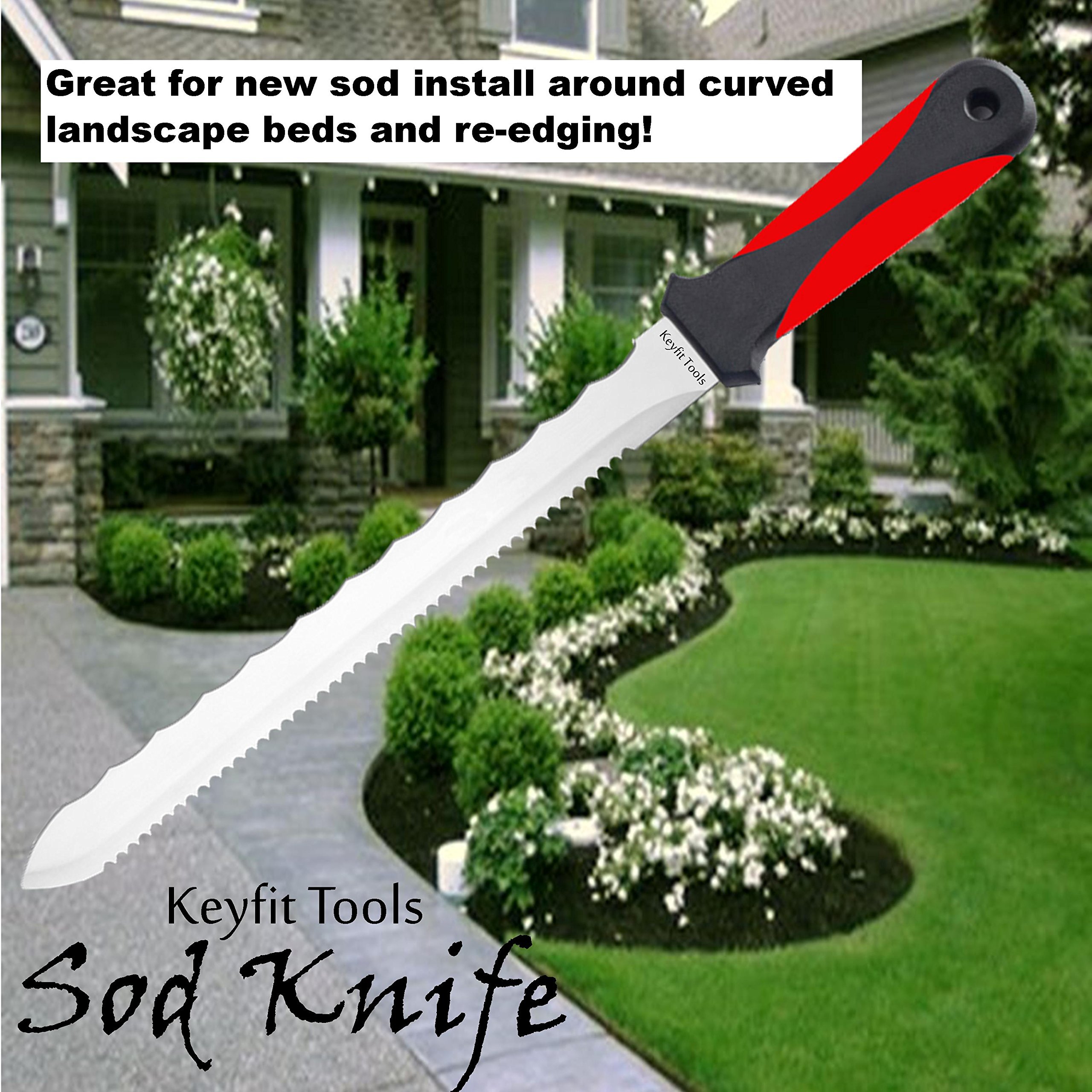 4 Pack Stainless Steel SOD Knife - Professional Landscape Edging Tool for Trimming New Sod, Repairing Sprinkler Heads (Hunter PGP Compatible) - Ideal for Lawn Care, Garden Maintenance & Irrigation System Adjustments