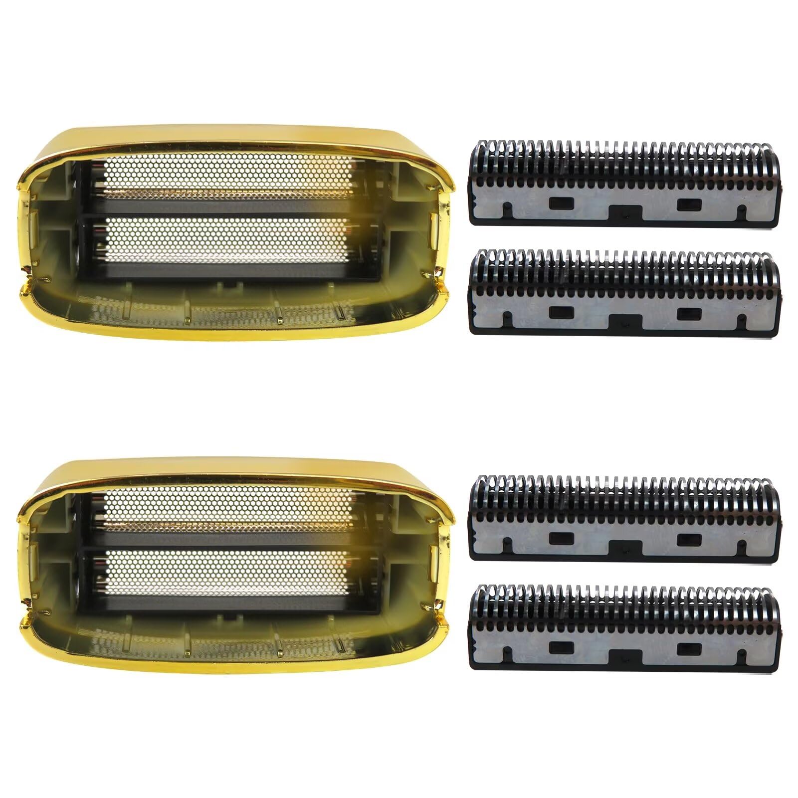 2 Pack Replacement Foil & Cutter for Barberology FXFS2 Electric Shaver - Gold Double Foil Replacement Head Compatible with BaByliss PRO Barberology Razors - Perfect for Professional Barbers & Home Grooming