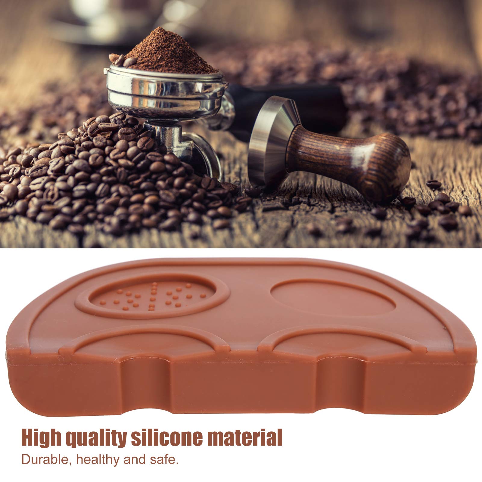 Premium Coffee Tamper Pad - Non-Slip Espresso Tamper Tool for Baristas & Home Brewing (Large, Brown) - Perfect for Espresso Machines & Coffee Shops
