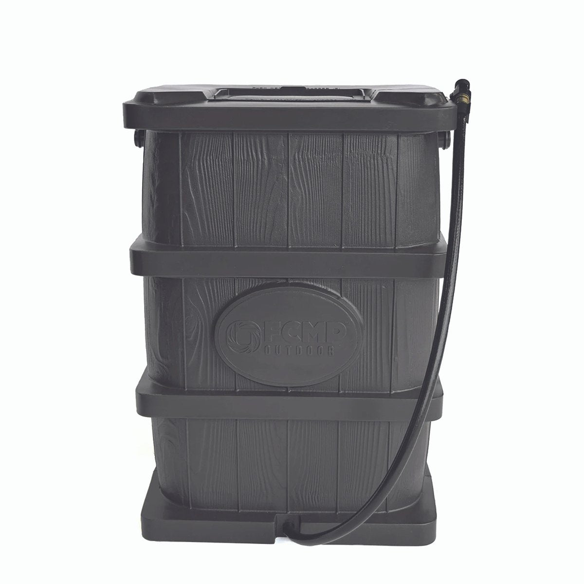 45 Gallon FCMP Outdoor Wood Grain Rain Barrel - Water Collection for Gardens, Lawns & Eco-Friendly Landscaping
