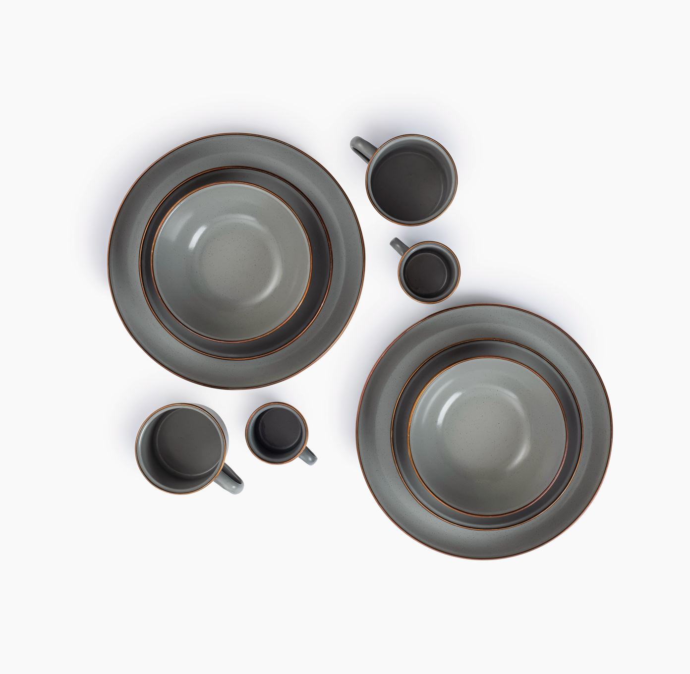 Premium Enamelware Dining Set - Durable Slate Gray Tableware for Camping, Picnics & Rustic Home Decor