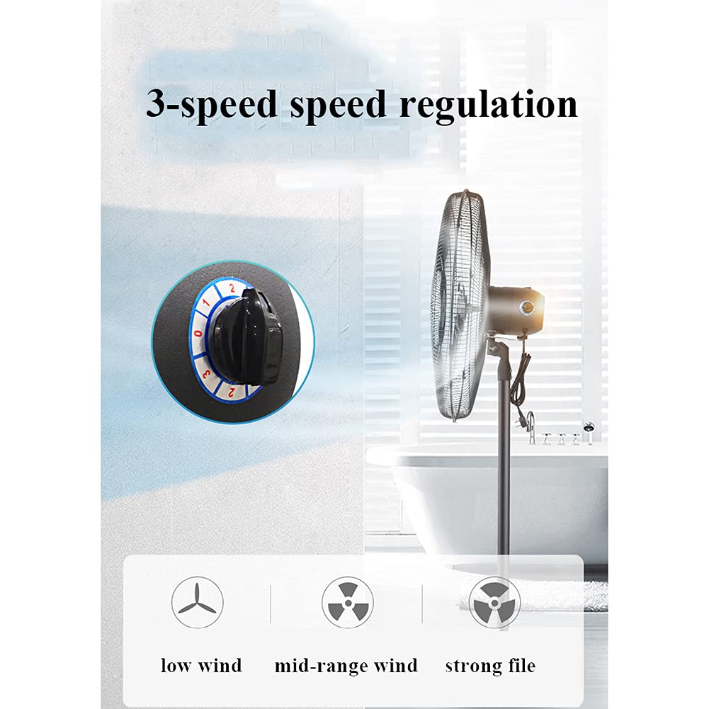 20 Inch Oscillating Pedestal Fan with 3 Speed Settings - Powerful Standing Floor Fan for Home, Office & Greenhouse - Quiet Cooling Fan with 3 Blades - Perfect for Living Rooms, Bedrooms, Workspaces & Indoor Gardens (Black)