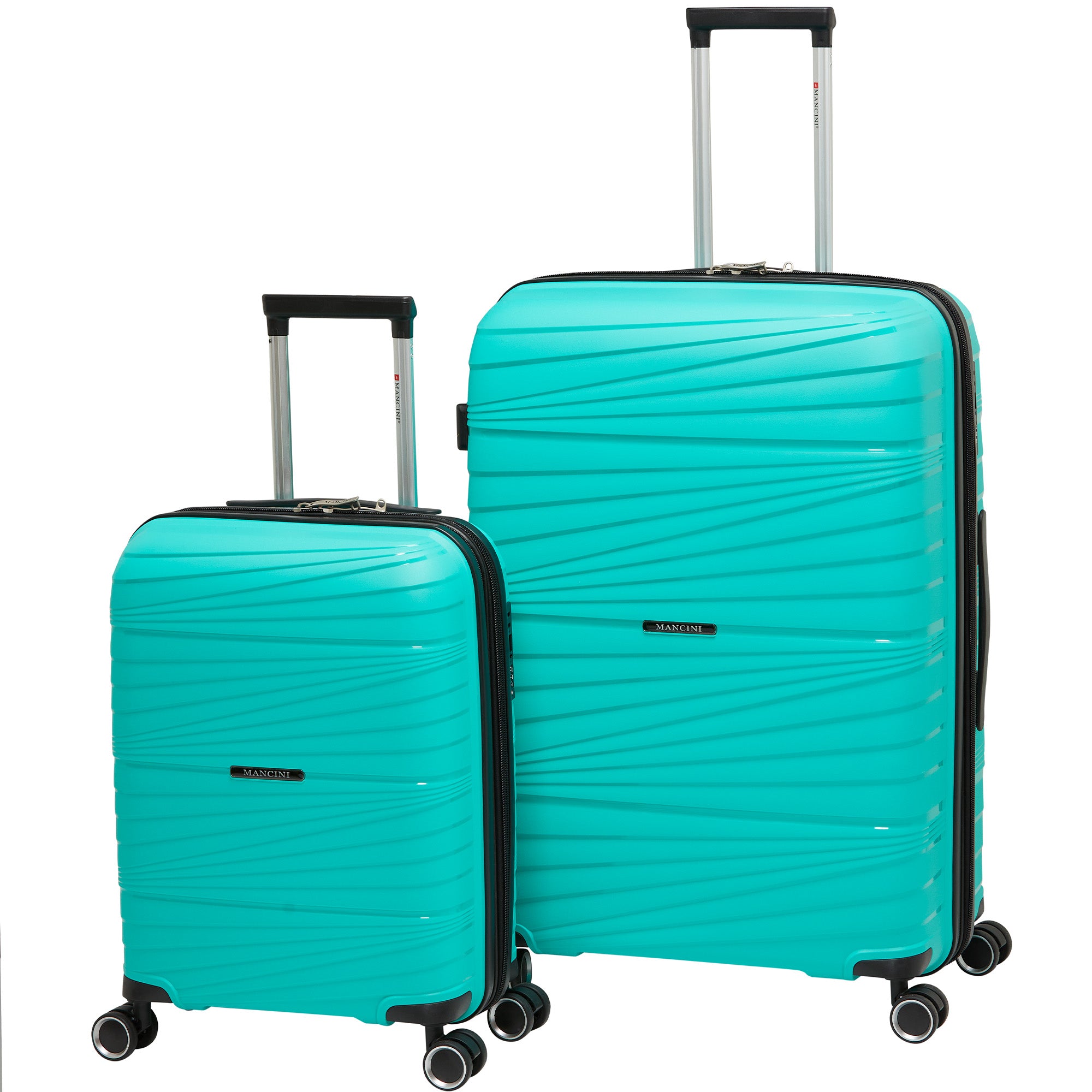 Mancini Bermuda 2-Piece Spinner Luggage Set - Polypropylene Carry-On & Large Suitcase for Travel | Perfect for Business Trips, Vacations & Family Getaways