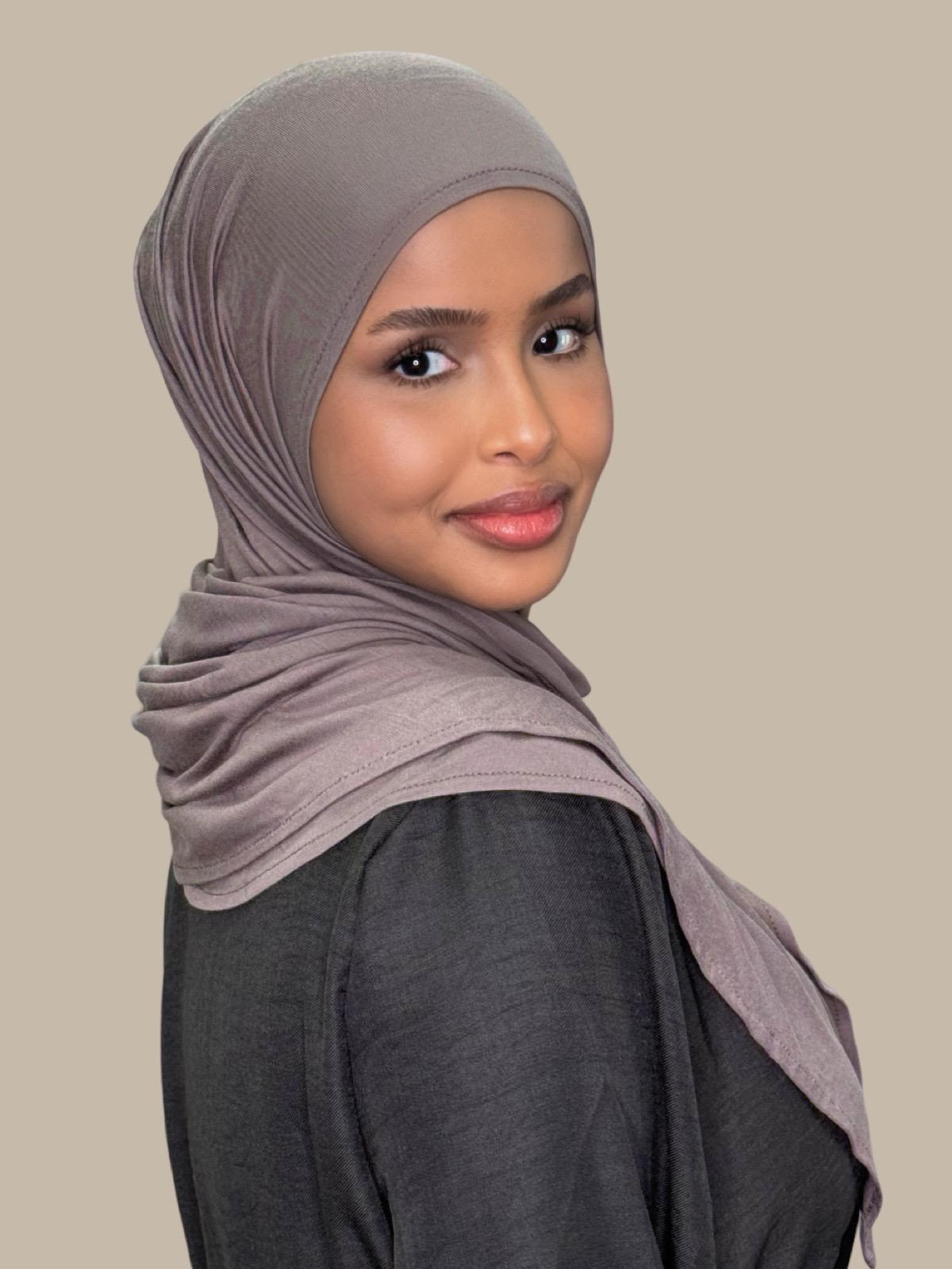 Pre-Sewn Jersey Hijab Hazel - Soft & Comfortable Muslim Headscarf for Women - Perfect for Daily Wear, Work & Prayer