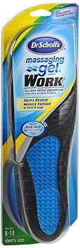 Dr. Scholl's Massaging Gel Work Insoles for Men, Size 8-13 - 5 Pairs (Pack of 5) - Comfort & Support for Standing All Day - Perfect for Work Boots, Construction, and Long Shifts