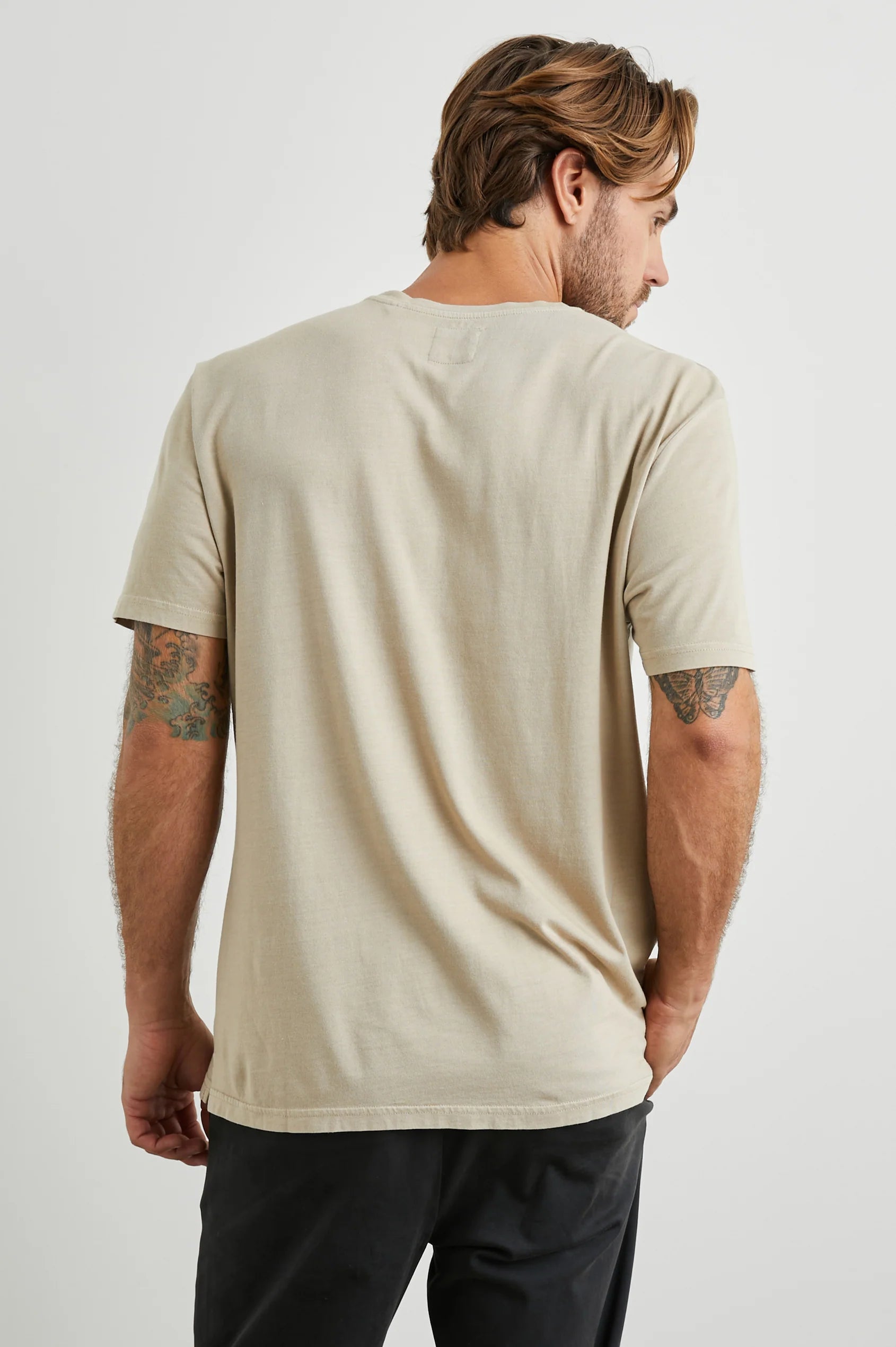 Johnny Pocket T-Shirt for Men | Soft Cotton Crewneck Tee in Desert Sand | Casual Wear & Layering Essential