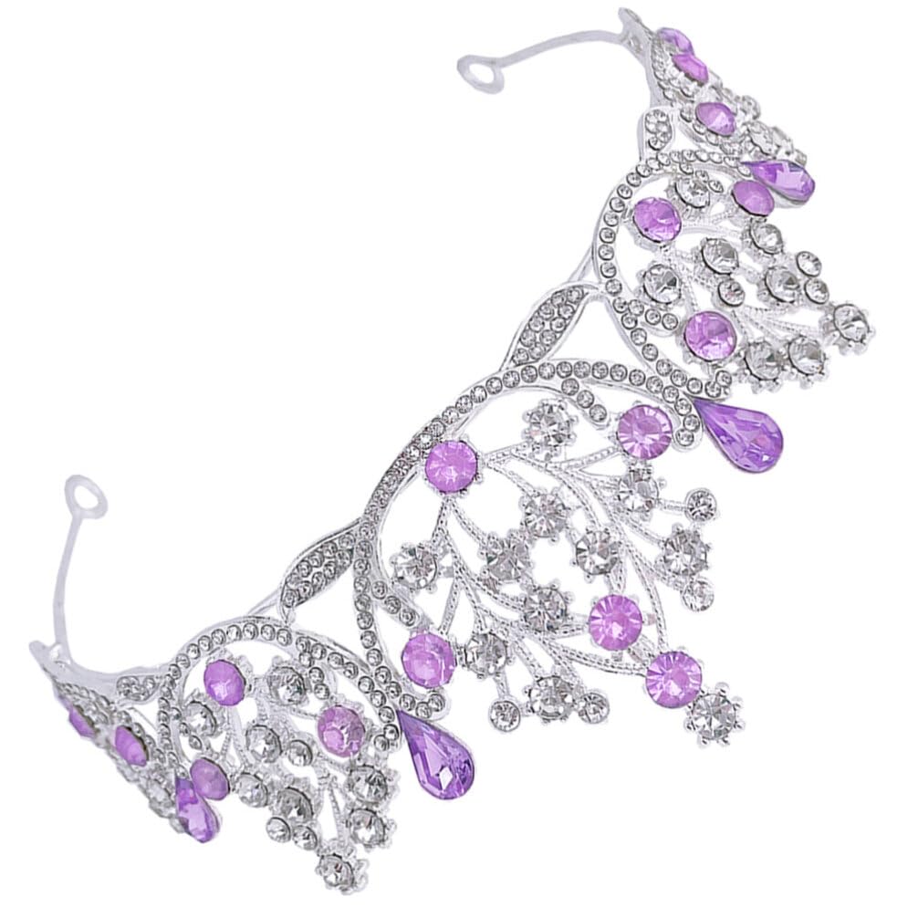 SOIMISS Rhinestone Tiara Crown for Women - Elegant Wedding, Birthday & Bachelorette Party Accessory | Baroque Style Bride & Bridesmaid Gift | Purple & Red Crystal Headpiece for Special Occasions