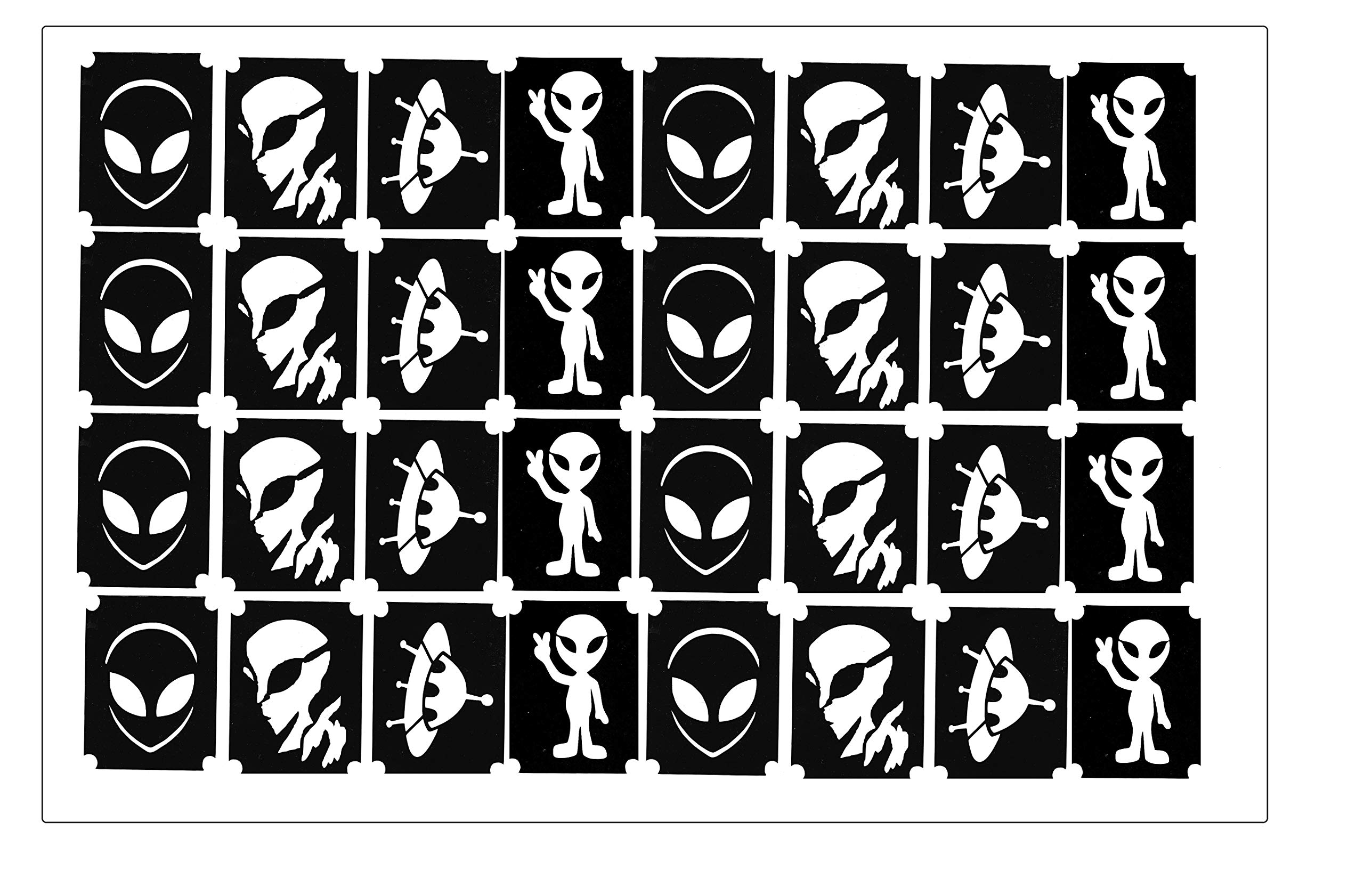 Alien Body Stencils Tattoo Kit - Professional Temporary Tattoo Templates for Halloween, Cosplay & Body Art - Perfect for Costume Parties, Themed Events & Creative Makeup