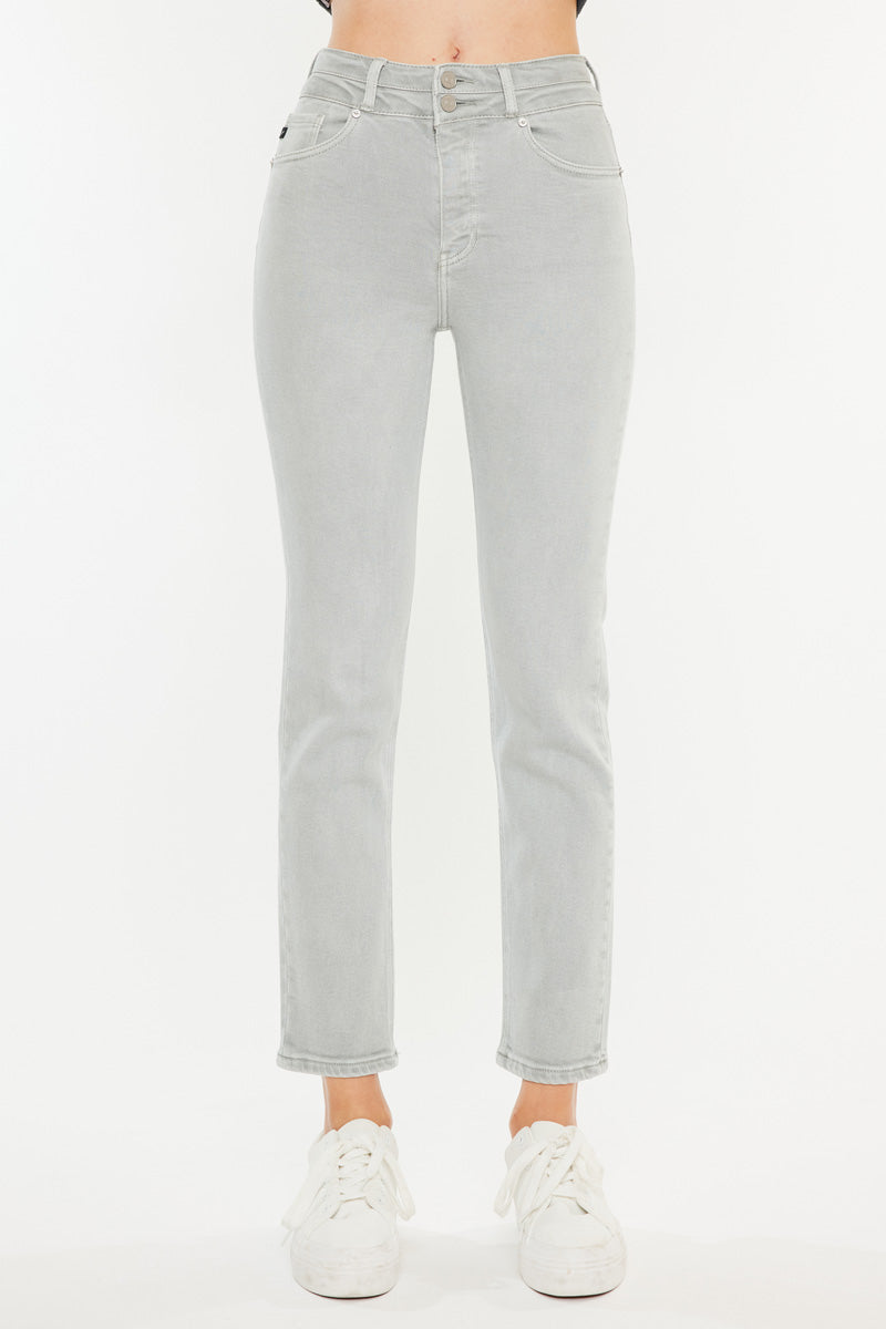 Jo High Rise Slim Straight Jeans for Women - Stretchy Comfort Fit, Tummy Control, Versatile Style for Work, Casual & Night Out