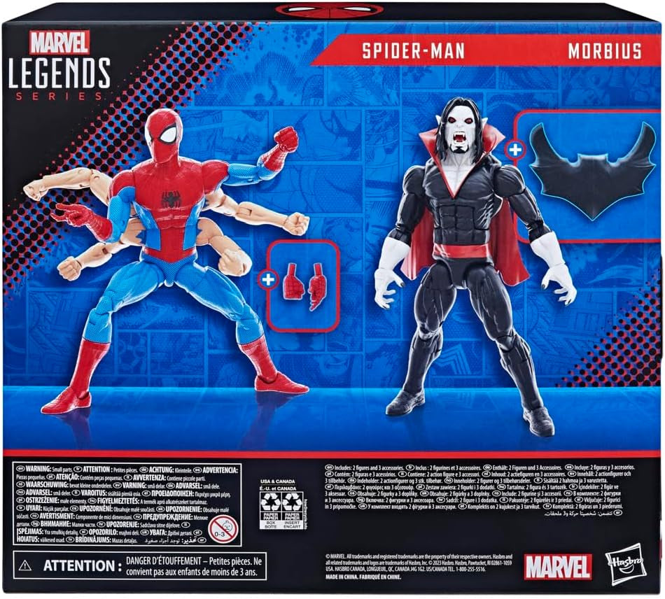 Hasbro Marvel Legends Series Spider-Man vs Morbius Action Figures 2-Pack - Walmart Exclusive Collectible Toys for Marvel Fans | Superhero Battle Display & Gift for Collectors