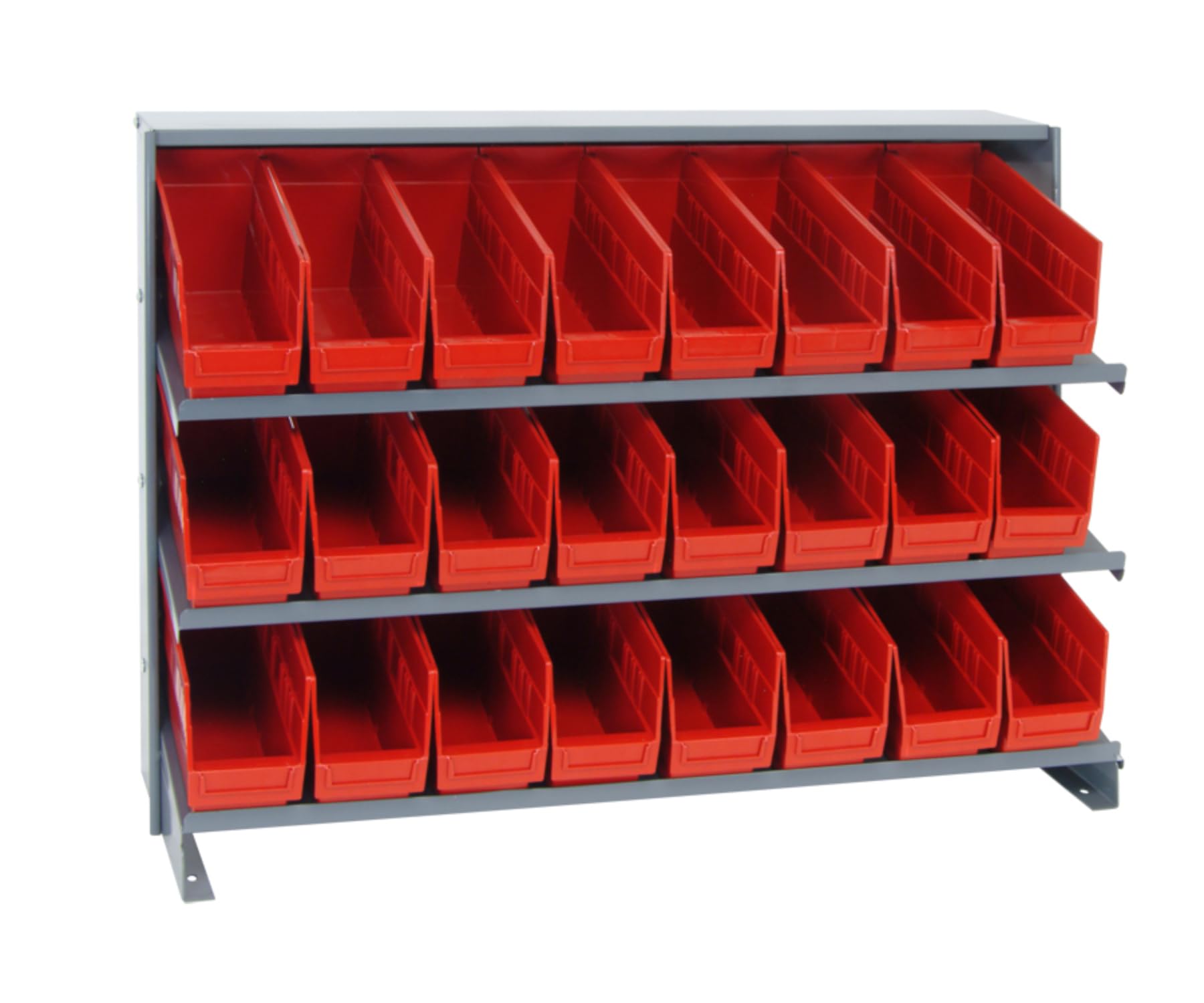 Quantum Storage Systems QPRHA-201RD 3-Tier Shelf Organizer with 24 Red Bins | 27