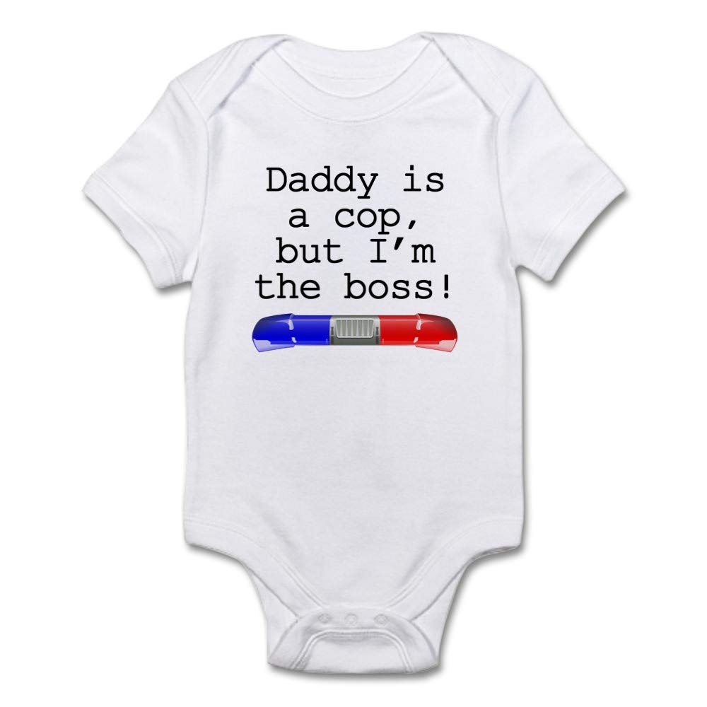 Daddy is A Cop But I'm The Boss Baby Bodysuit - Funny Police-Themed Infant Onesie for Boys & Girls - Perfect for Family Photos, Parties & Gifts