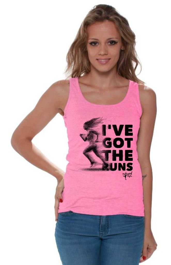 Awkwardstyles Women's Running Tank Top - 'I've Got The Runs' Funny Workout Shirt with Free Bookmark - Perfect for Jogging, Gym & Marathon Training