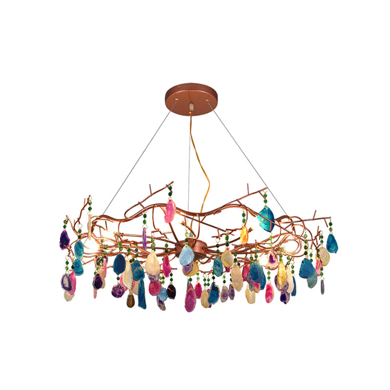 Luxury Agate Crystal Chandelier - Handcrafted Modern Ceiling Light Fixture for Dining Room, Living Room, Foyer | Elegant Home Decor Lighting for Luxury Villas & Mansions