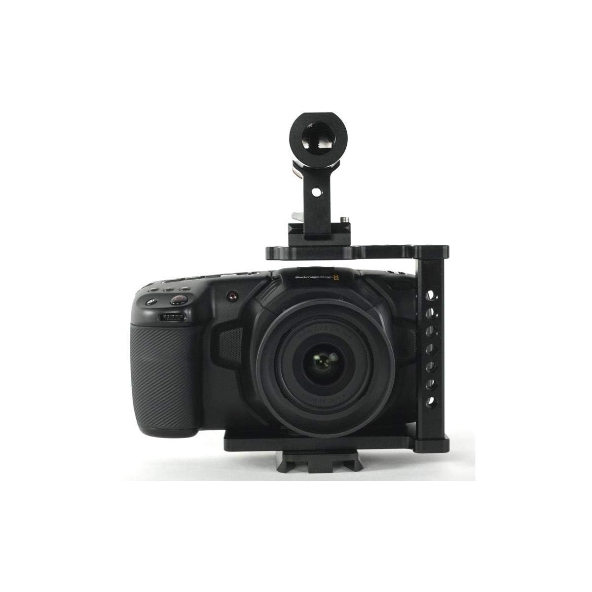 Fantom Camera Cage for Blackmagic Pocket Cinema 4K - Aluminum Alloy Rig with 15mm Rod Clamps & NATO Rail - Perfect for Filmmaking, Vlogging & Professional Videography