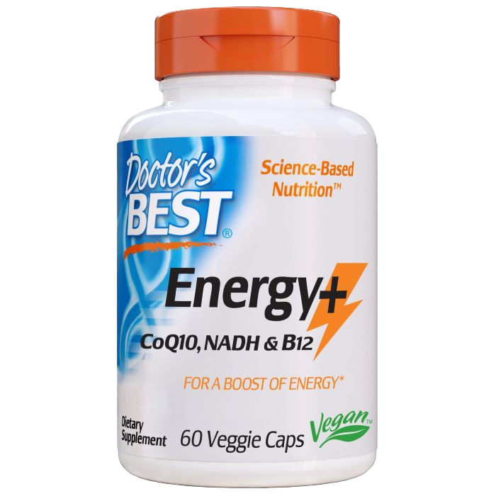 Doctor's Best Energy Supplement with CoQ10, NADH & Vitamin B12 - 60 Vegetarian Capsules for Enhanced Vitality & Endurance - Perfect for Active Lifestyles & Daily Energy Support