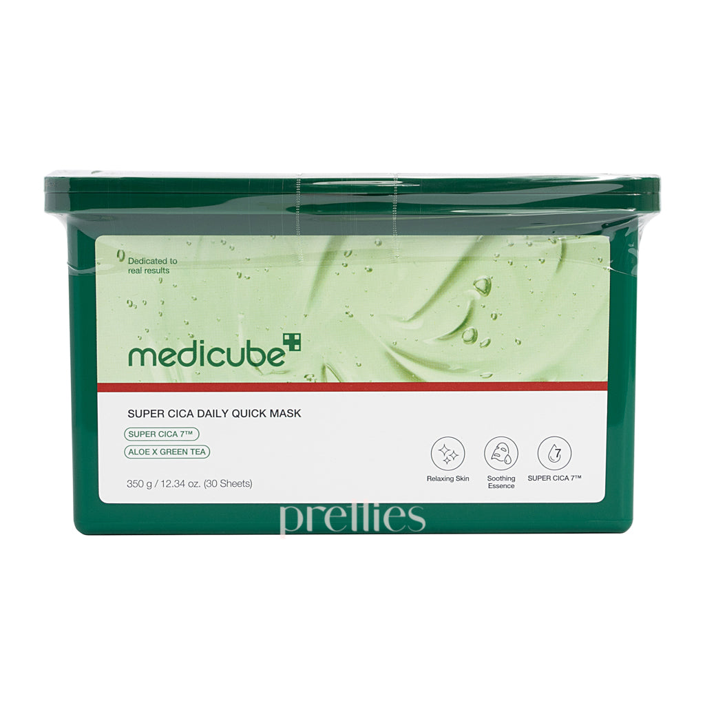 Medicube Super Cica Daily Quick Mask 30 Sheets - Korean Skincare for Acne & Sensitive Skin - Perfect for Daily Hydration & Soothing