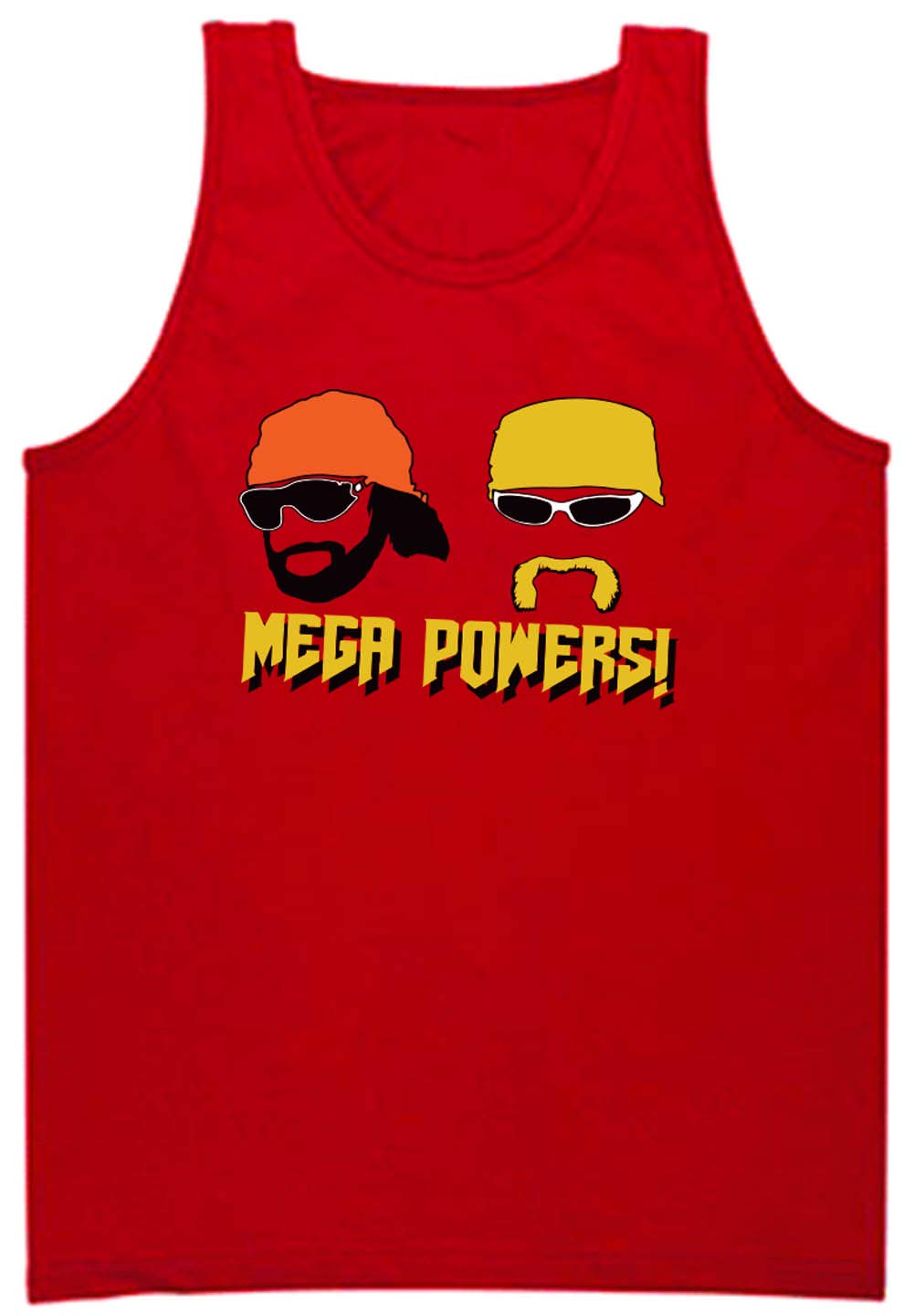 Vintage RED Hogan Macho Man Mega Powers Wrestling Tank Top - 80s WWE Retro Style for Men - Perfect for Gym, Cosplay & Wrestling Fans