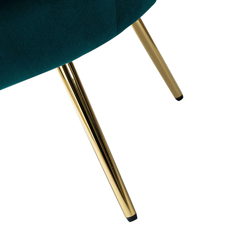 Evelia Velvet Scalloped Barrel Chair - Luxurious Velvet Accent Chair with Curved Back for Living Room, Bedroom & Office - Perfect for Reading Nook, Lounge Area or Home Decor