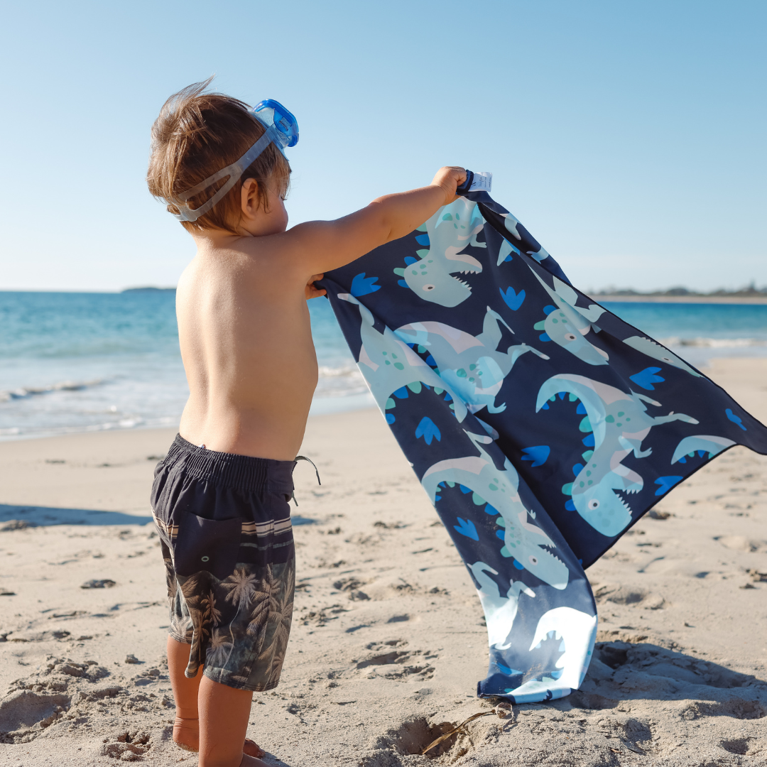 Dino Kids Beach Towel - Soft & Absorbent Dinosaur Themed Towel for Children - Perfect for Pool, Beach & Outdoor Adventures