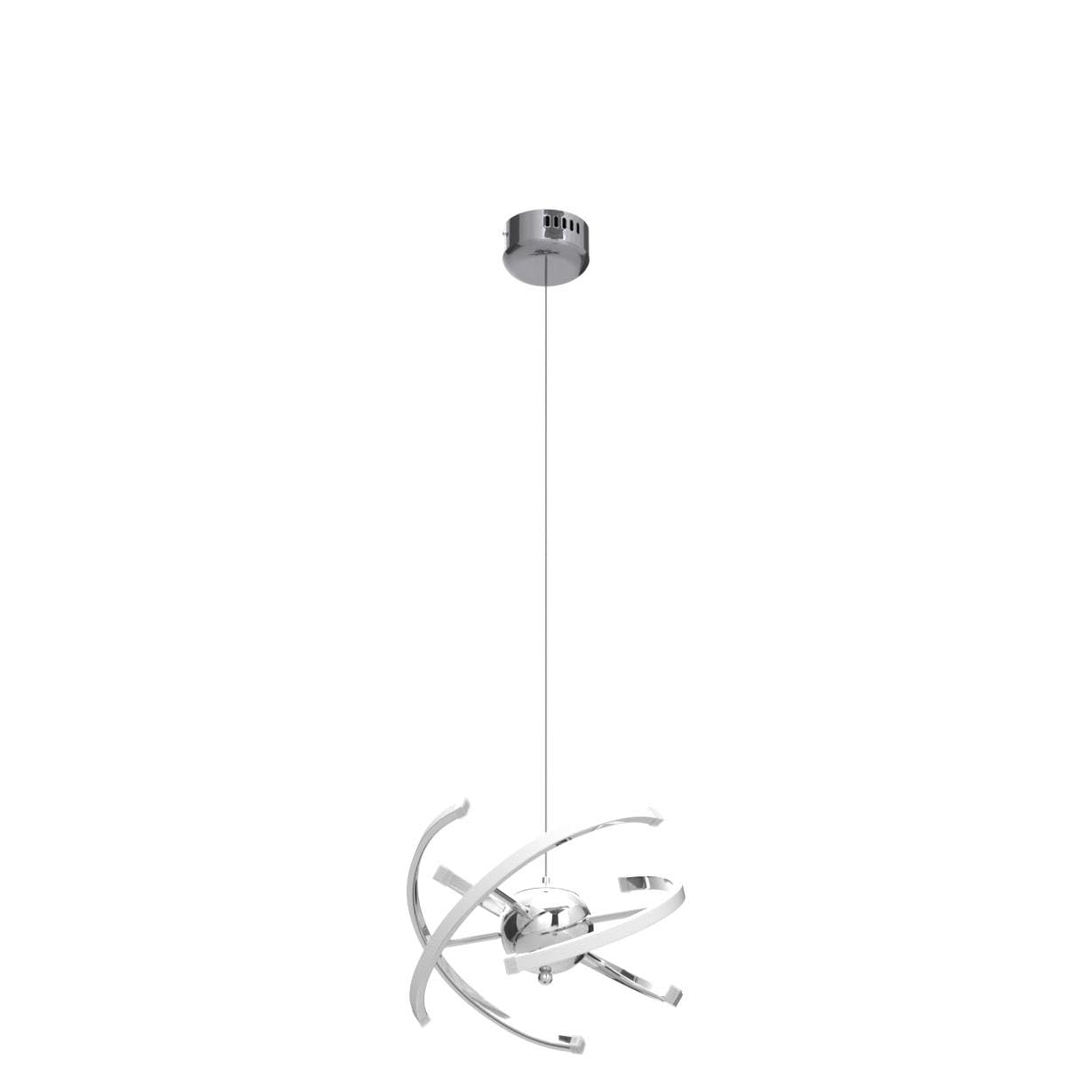 ELINKUME Modern LED Pendant Light Fixture - 26W Adjustable Globe Chandelier for Living Room, Kitchen, Dining Room & Bedroom - Chrome Finish Ceiling Lighting for Home Decor & Ambiance