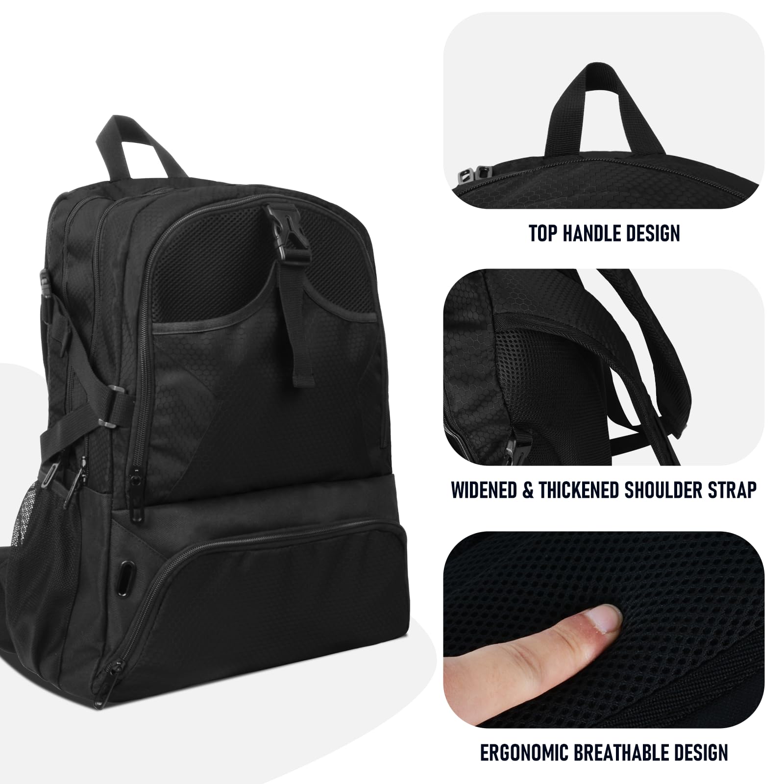 **Waterproof Basketball Backpack with Large Shoe & Ball Compartment – 30L Sports Equipment Bag for Men & Women – Perfect for Gym, Soccer, Volleyball, Travel & Outdoor Activities**