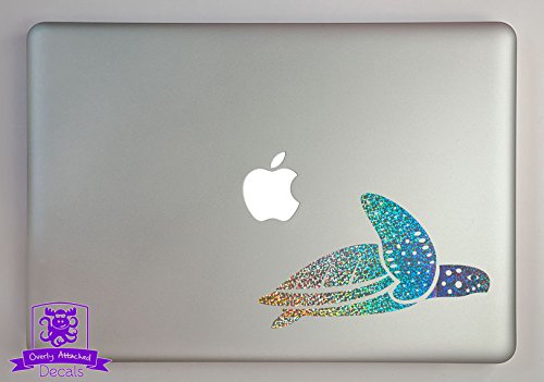 Premium Silver Metal Flake Sea Turtle Vinyl Decal for 15 Inch Laptop - Waterproof Sticker for MacBook, Notebook, Tablet - Perfect for Beach Lovers & Ocean Theme Decor