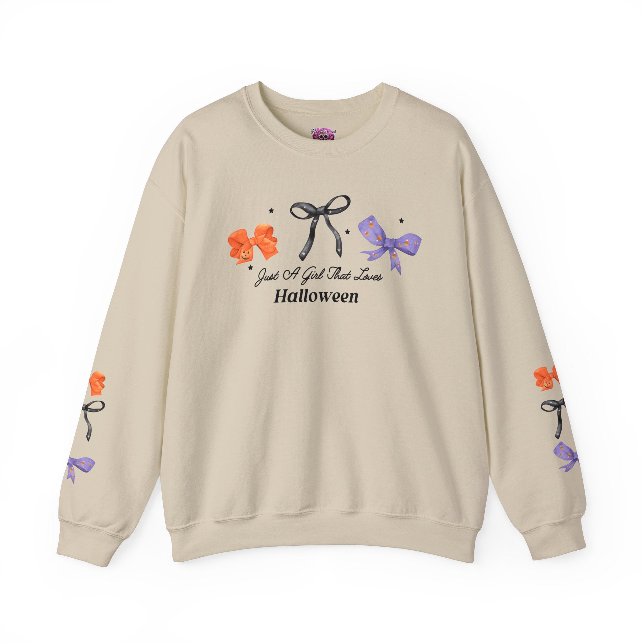 Just a Girl That Loves Halloween Crewneck Sweatshirt | Cute Fall Graphic Pullover | Perfect for Halloween Parties & Autumn Outfits