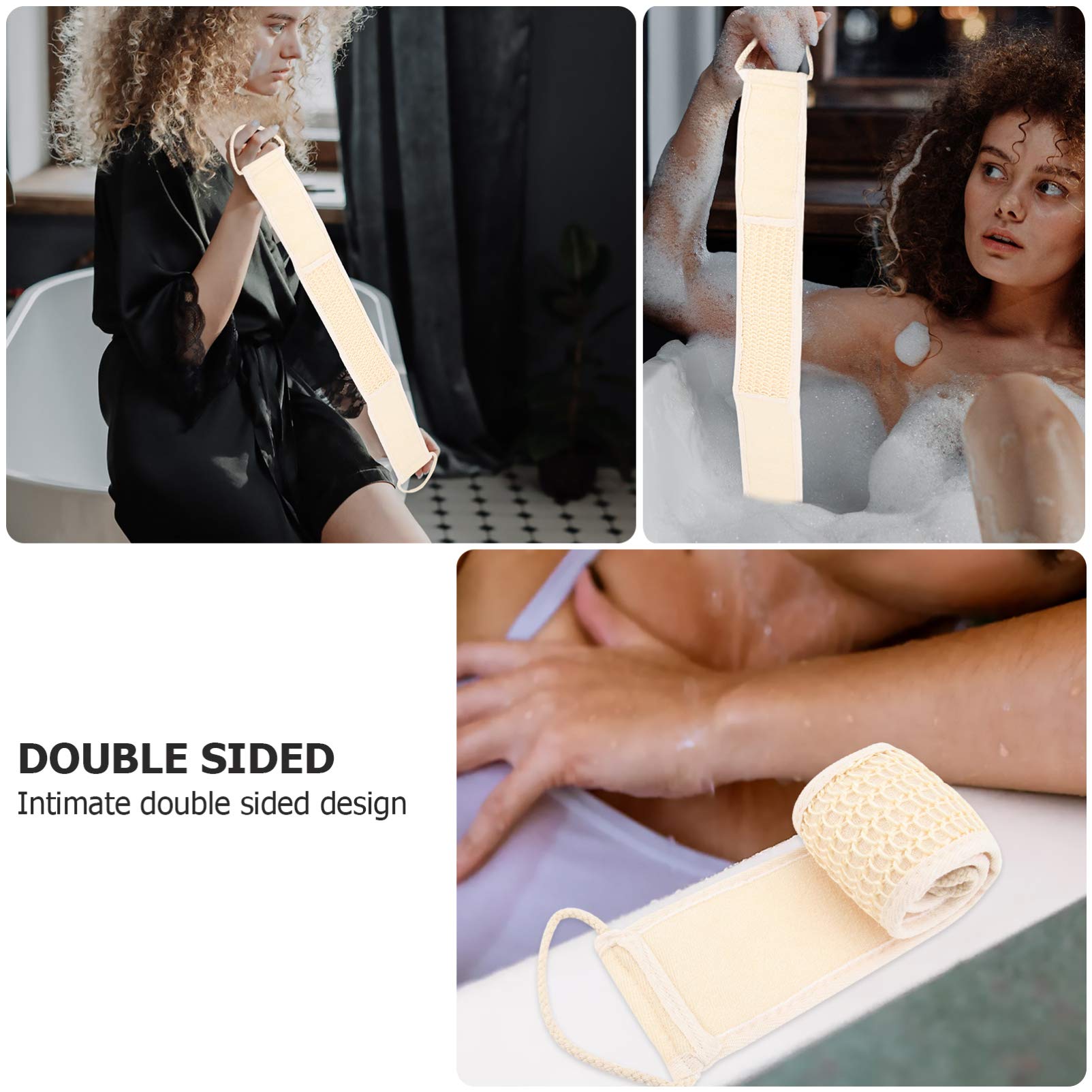 Natural Sea Sponge Body Scrubber - 2 Pack Exfoliating Bath Brush with Strap for Shower & Skin Care | Gentle Loofah Sponge for Back Cleaning, Bubble Massage & Body Wash Application (Perfect for Spa, Home Bath & Exfoliation Routine)