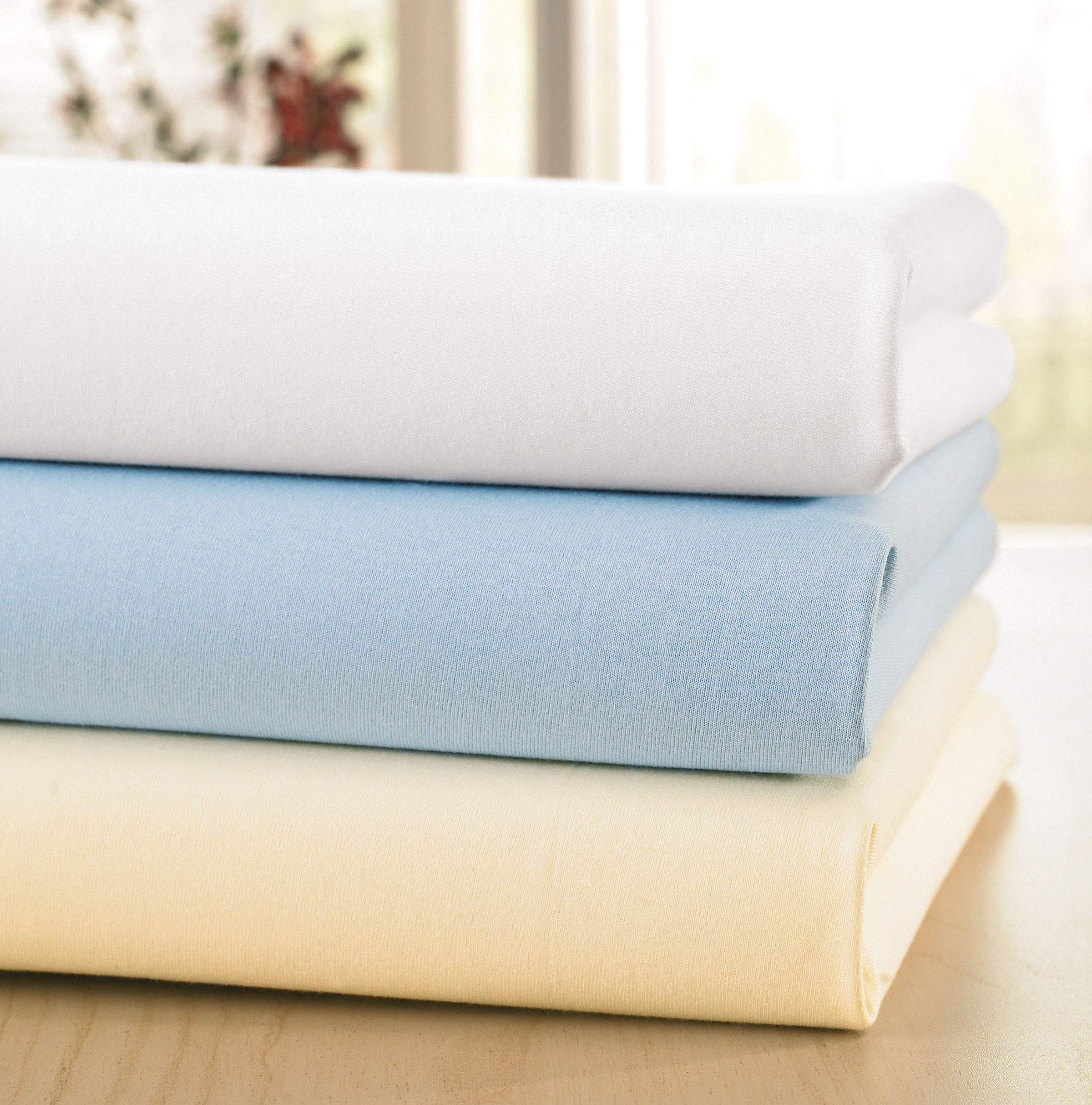 Premium Soft Cotton Jersey Non-Iron Fitted Sheet Set - Breathable Wrinkle-Free Bed Sheets for Deep Pocket Mattress - White Luxury Bedding for Master Bedroom & Guest Room