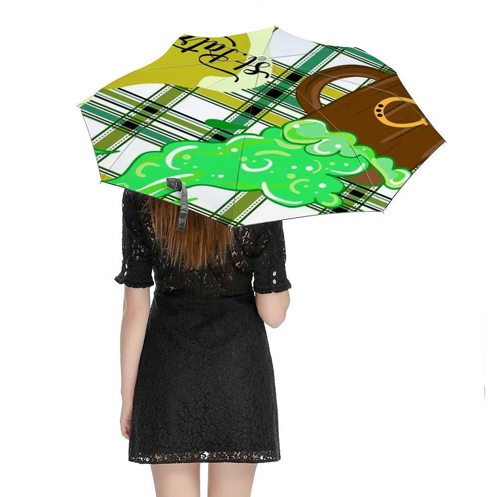 Windproof Travel Umbrella - Compact Automatic Open/Close Folding Umbrella with Elephant Art Design for Men & Women - Perfect for Rainy Days, Golf, Travel & Outdoor Activities