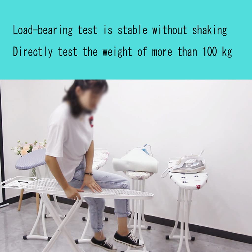 Foldable Ironing Board with Adjustable Height (31-86 cm) & Heat Resistant Parking Zone - Compact Home Ironing Solution for Clothes, Linens & Fabrics - Perfect for Small Spaces, Apartments & Travel Use