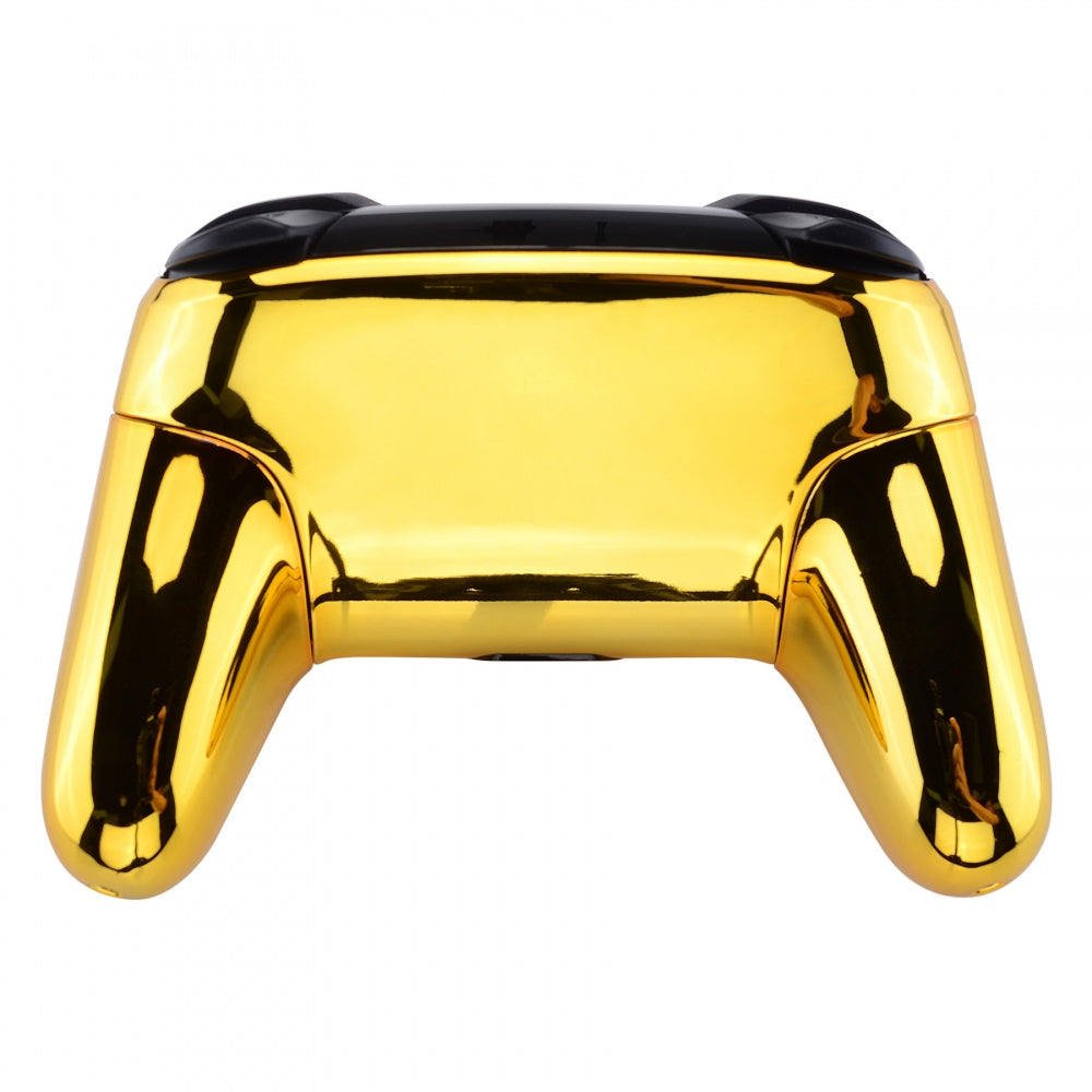 eXtremeRate Chrome Gold Faceplate & Backplate Replacement for Nintendo Switch Pro Controller - Custom Gaming Accessories (Controller Not Included) - Perfect for DIY Mods & Enhanced Gaming Experience