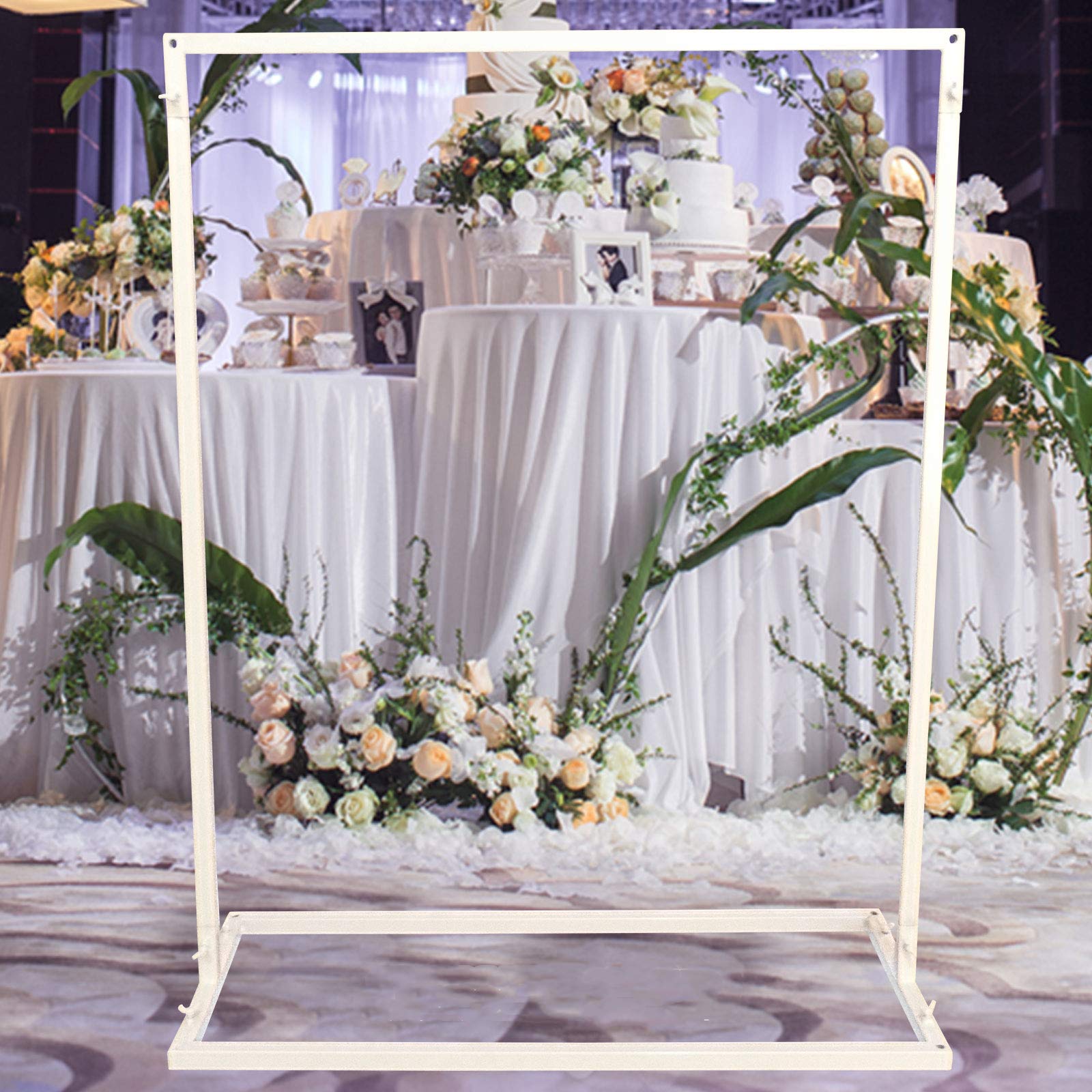 Rectangle Iron Wedding Arch - Metal Garden Arbor Stand for Backdrop, Party Decor, Pipe Kit - 1m x 0.75m | Perfect for Weddings, Birthday Parties, Landscape & Window Decorations