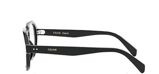 Celine THIN CL50145I 001 Shiny Black Geometric Men's Eyeglasses - Premium Designer Glasses for Men, Trendy Geometric Frame, UV Protection - Perfect for Business, Casual Wear & Fashion Accessories