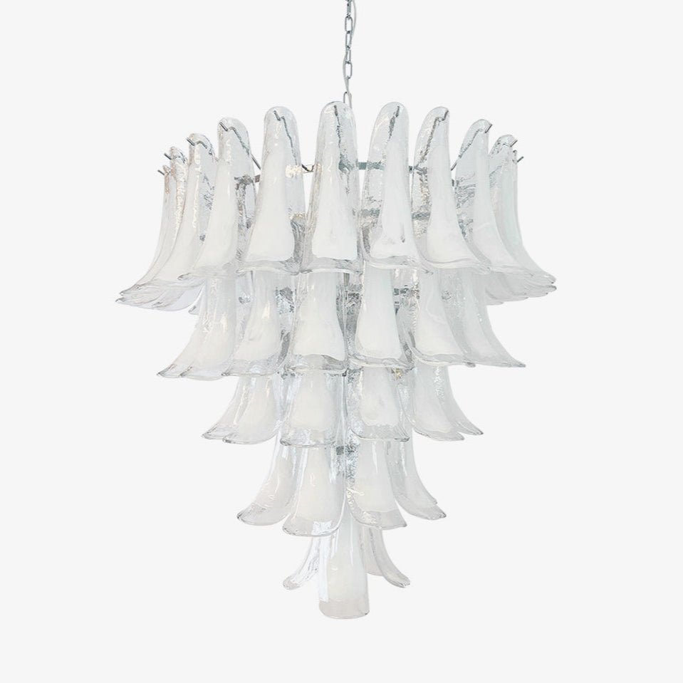 Handcrafted Murano Glass Petals Chandelier - Elegant Venetian Crystal Ceiling Light Fixture for Dining Room, Living Room & Bedroom Decor