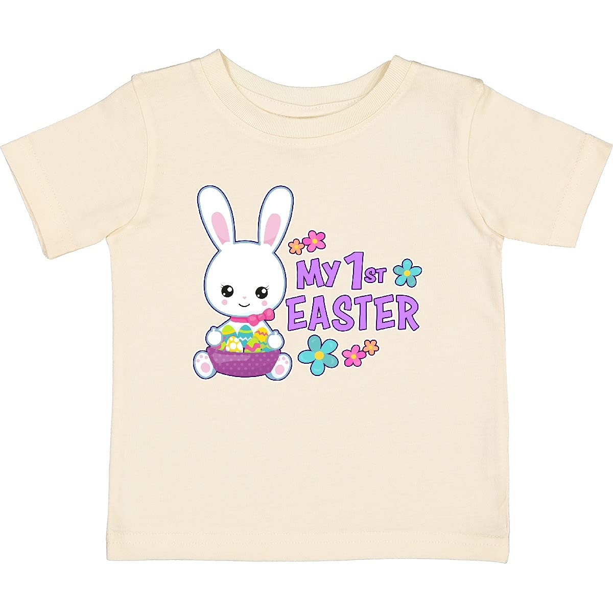 My 1st Easter with Bunny and Easter Basket Baby T-Shirt - Cute Easter Outfit for Infants & Toddlers - Perfect for Easter Photo Shoots, Family Gatherings & Spring Celebrations