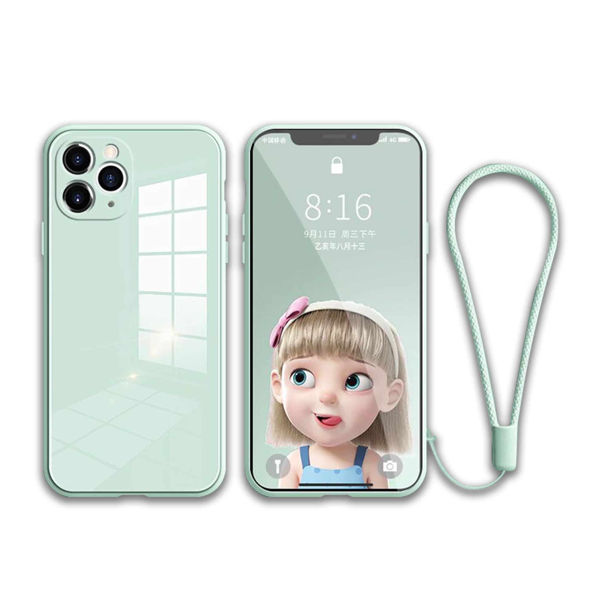 IMIFUN Tempered Glass Shockproof Phone Case for iPhone 12 Pro Max & 11 Pro Max - Ultra Thin Baby Skin Frame with Anti-Scratch Protection (Candy Green) | Perfect for Everyday Use, Travel & Outdoor Activities