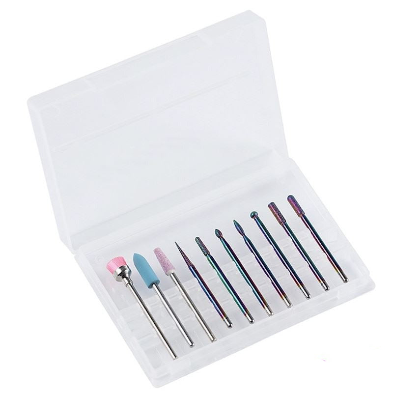 10PCS Professional Nail Drill Bits Complete Set for Acrylic & Gel Nails - Manicure Pedicure Kit for Home & Salon Use