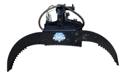 Blue Diamond Mini Log Grapple - Heavy Duty Skid Steer Attachment for Forestry, Landscaping & Firewood Processing | Perfect for Logging, Tree Removal & Property Cleanup