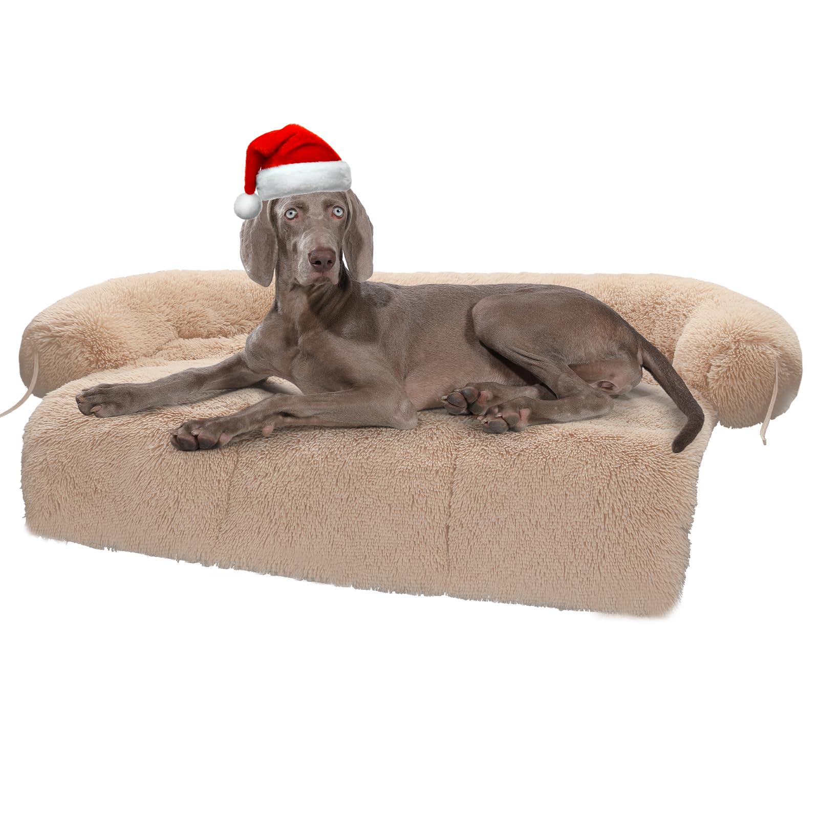 Large Fluffy Dog Bed - Calming Washable Pet Mat for Small Medium & Large Dogs & Cats - Furniture Protector Couch Cover | Perfect for Living Room, Bedroom & Crate